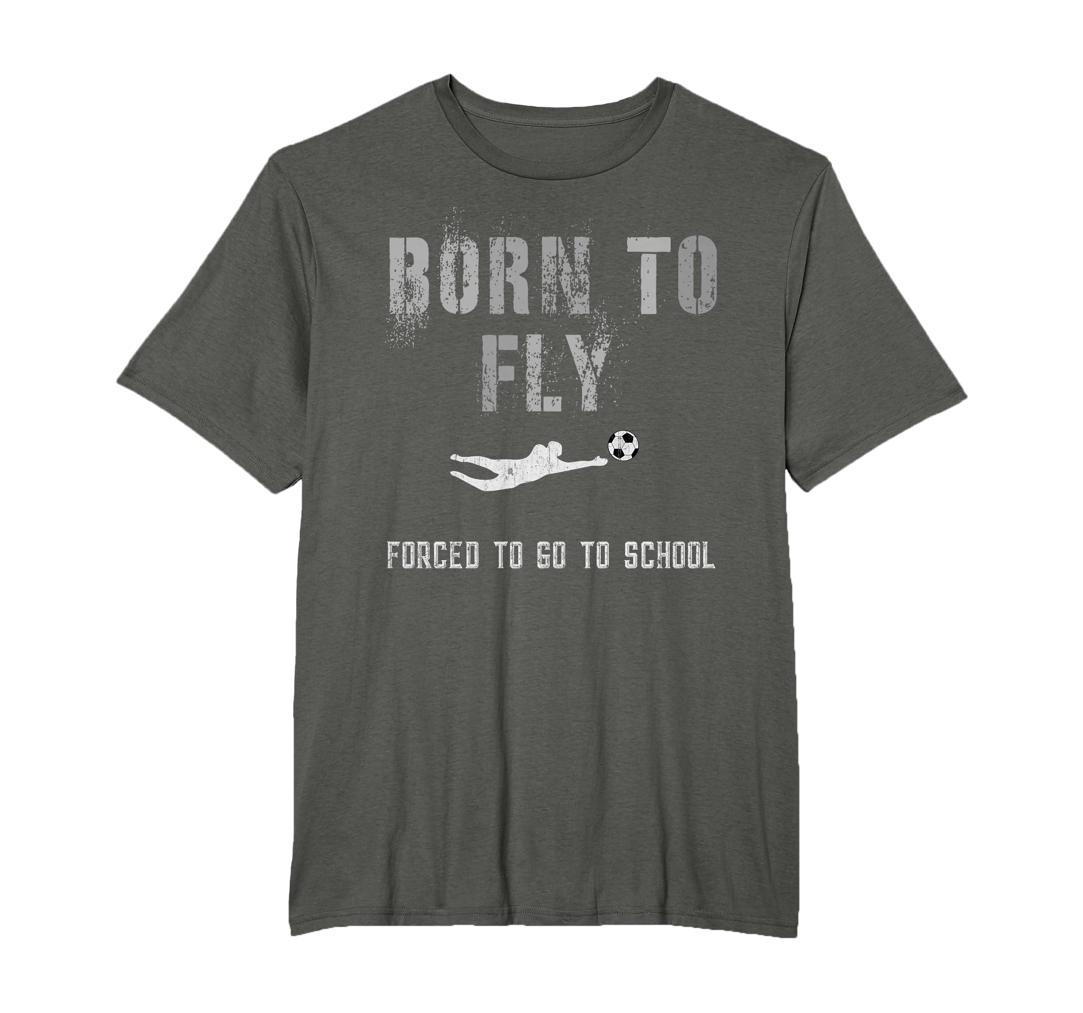 Funny Soccer Goalie Born To Fly T-Shirt - Custom Art Print for Adults