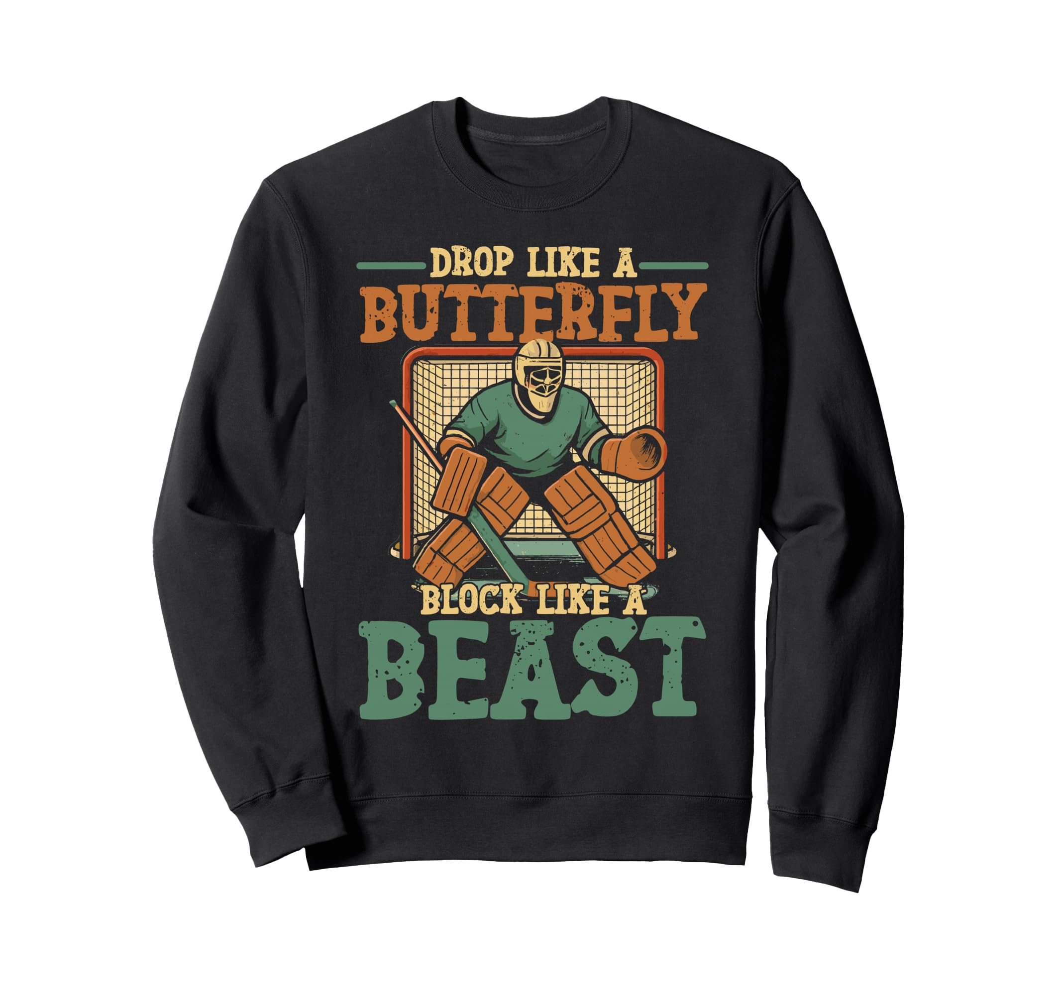 Ice Hockey Goalie Goalkeeper Drop Sweatshirt - Custom Art Print Men Women