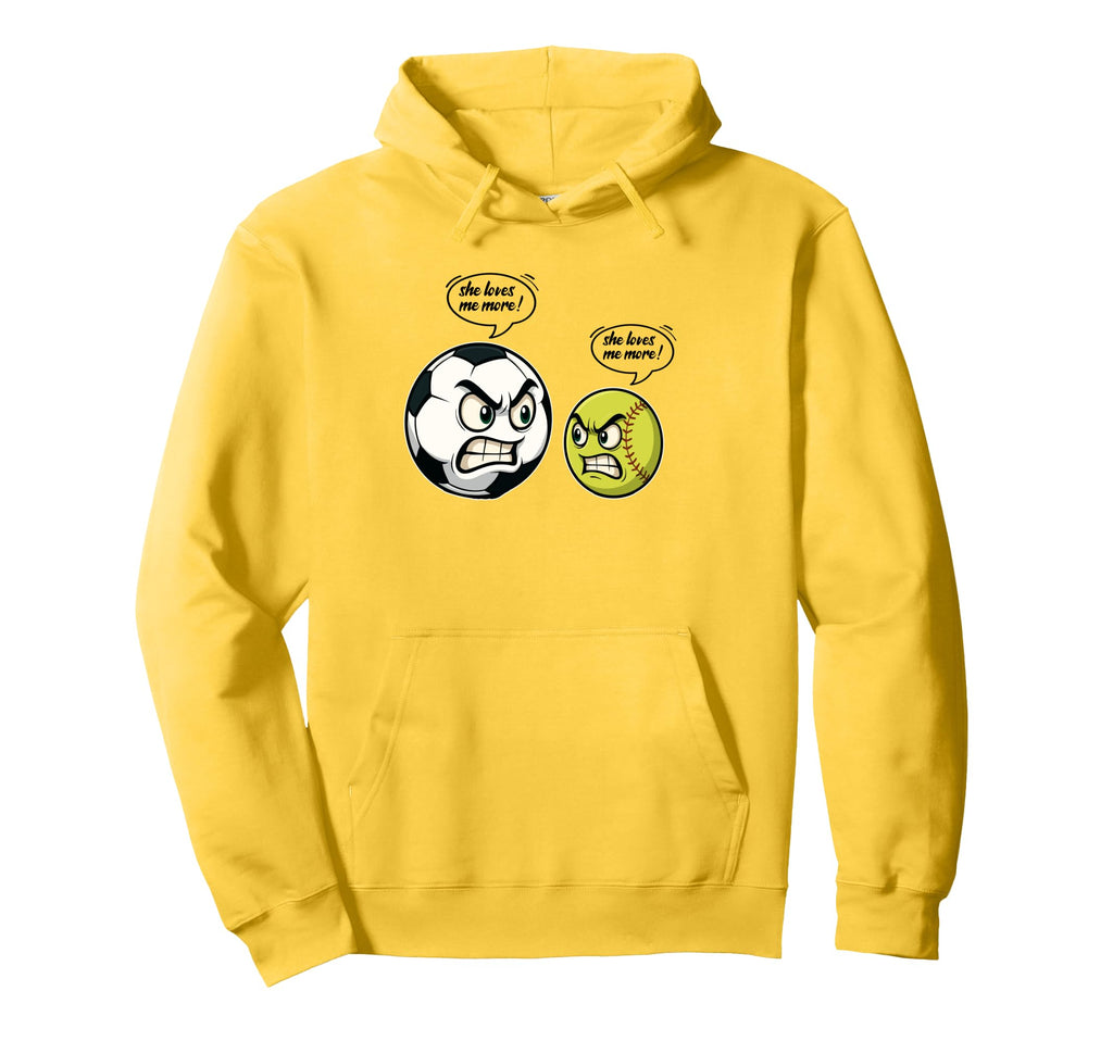 Funny Softball Soccer Daughter She Love Hoodie - Trendy Graphic for Adults