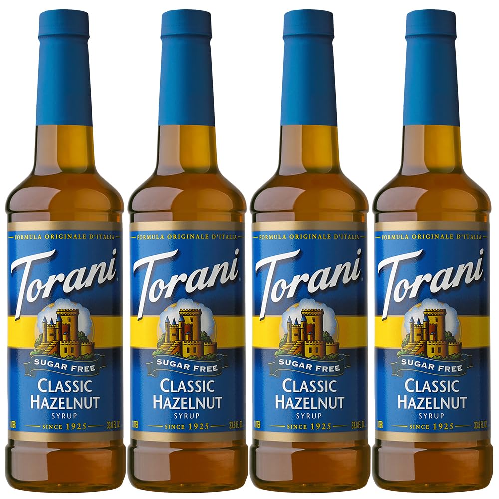 Torani Sugar-Free Hazelnut Coffee Syrup, 12.7 fl oz, Pack of 4, Kosher