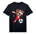 Dabbing Beagle Dog Peru Soccer Fans T-Shirt - Novelty Apparel for Adults