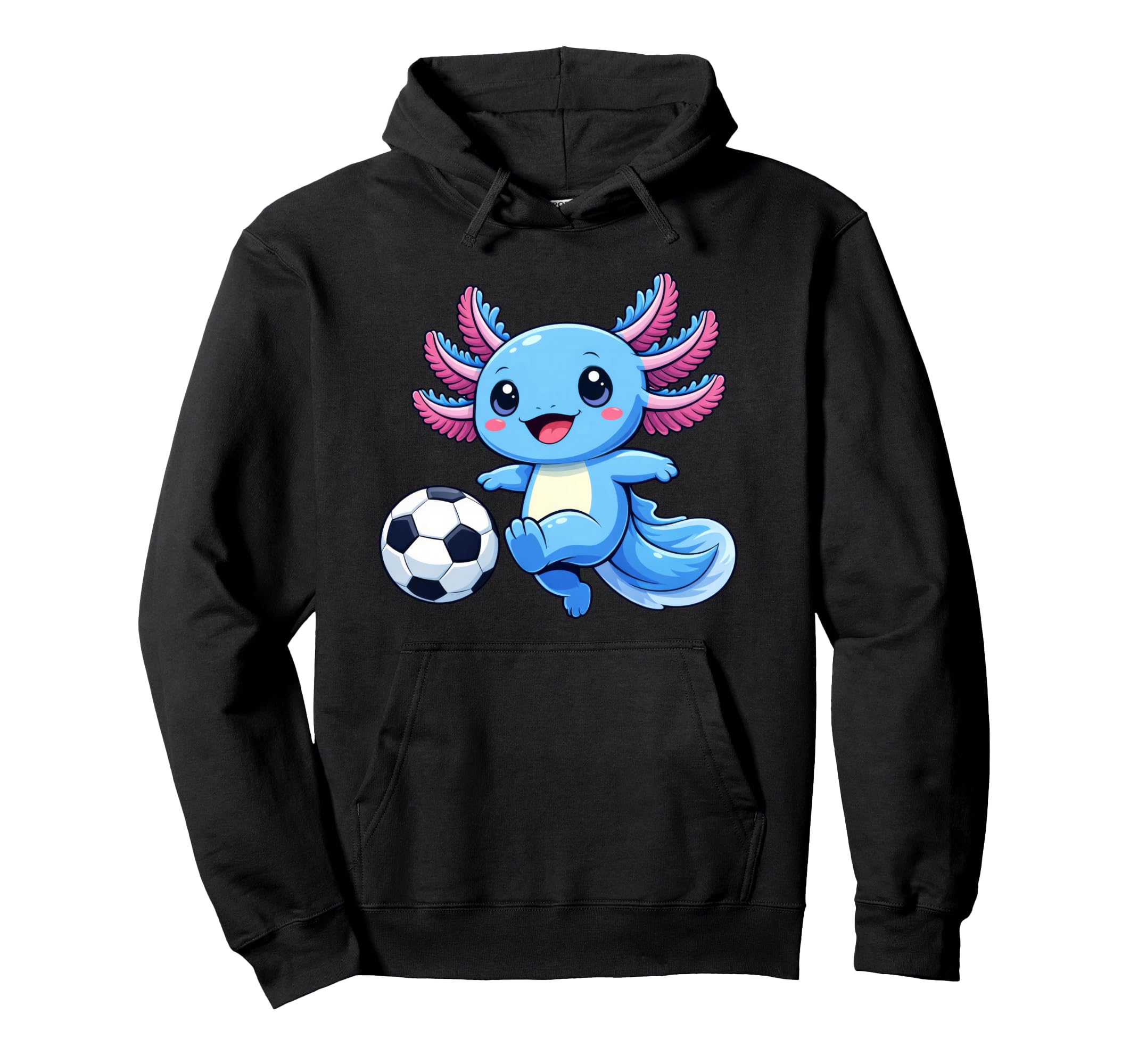 Funny Kawaii Axolotl Soccer Hoodie - Streetwear Style for Adults