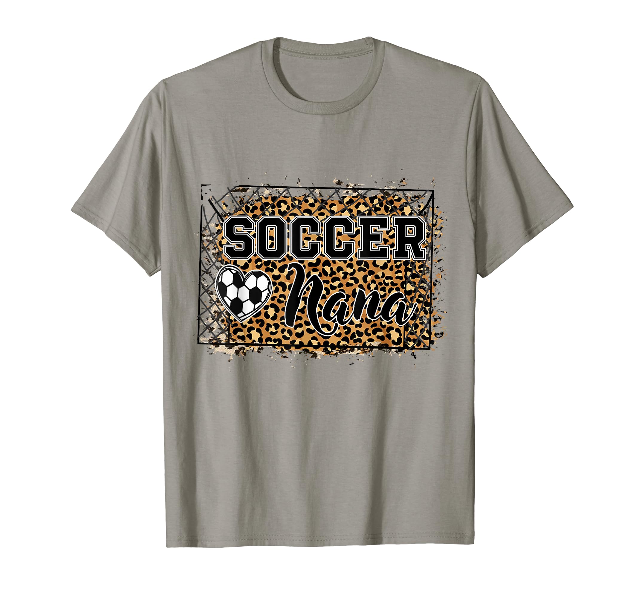 Soccer Nana Leopard Funny Soccer Player T-Shirt - Novelty Apparel Unisex