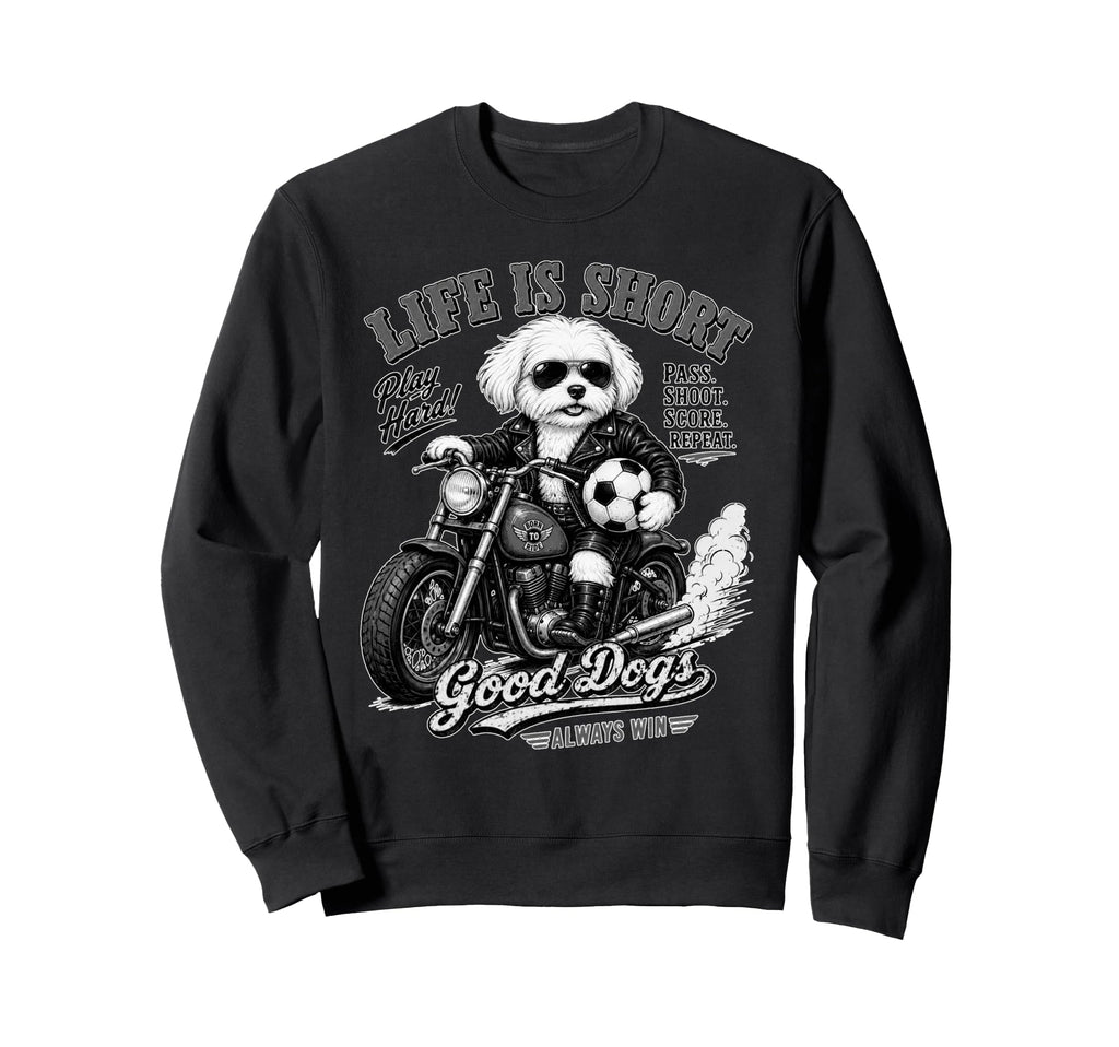 Maltese Motorbike Love Footbal Soccer Sweatshirt - Streetwear Style Unisex