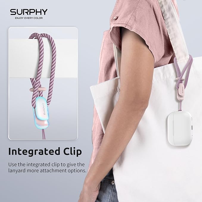 SURPHY 2 Pack Phone Lanyard for Cellphone Case, Phone Wrist Strap for Case, Cellphone Strap with 2-Color Braided, Charm Wrist Lanyard for Women and Men, Pink & Gray