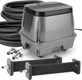 AquaMiracle All-in-1 Koi Pond Aeration Kit Pond Air Pump with Self-Sinking Airline Rubber Air Diffuser, Air Flow Control Pond Aerator for Outdoor Pond 10,000-15,000 Gallons