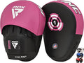 RDX Boxing Pads Focus Mitts, Maya Hide Leather Curved Hook and Jab Target Hand Pads, Great for MMA, Kickboxing, Martial Arts, Muay Thai, Karate Training, Padded Punching, Coaching Strike Shield
