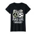 Peace Love Soccer Lover Cow Soccer T-Shirt - Graphic Print for Adults