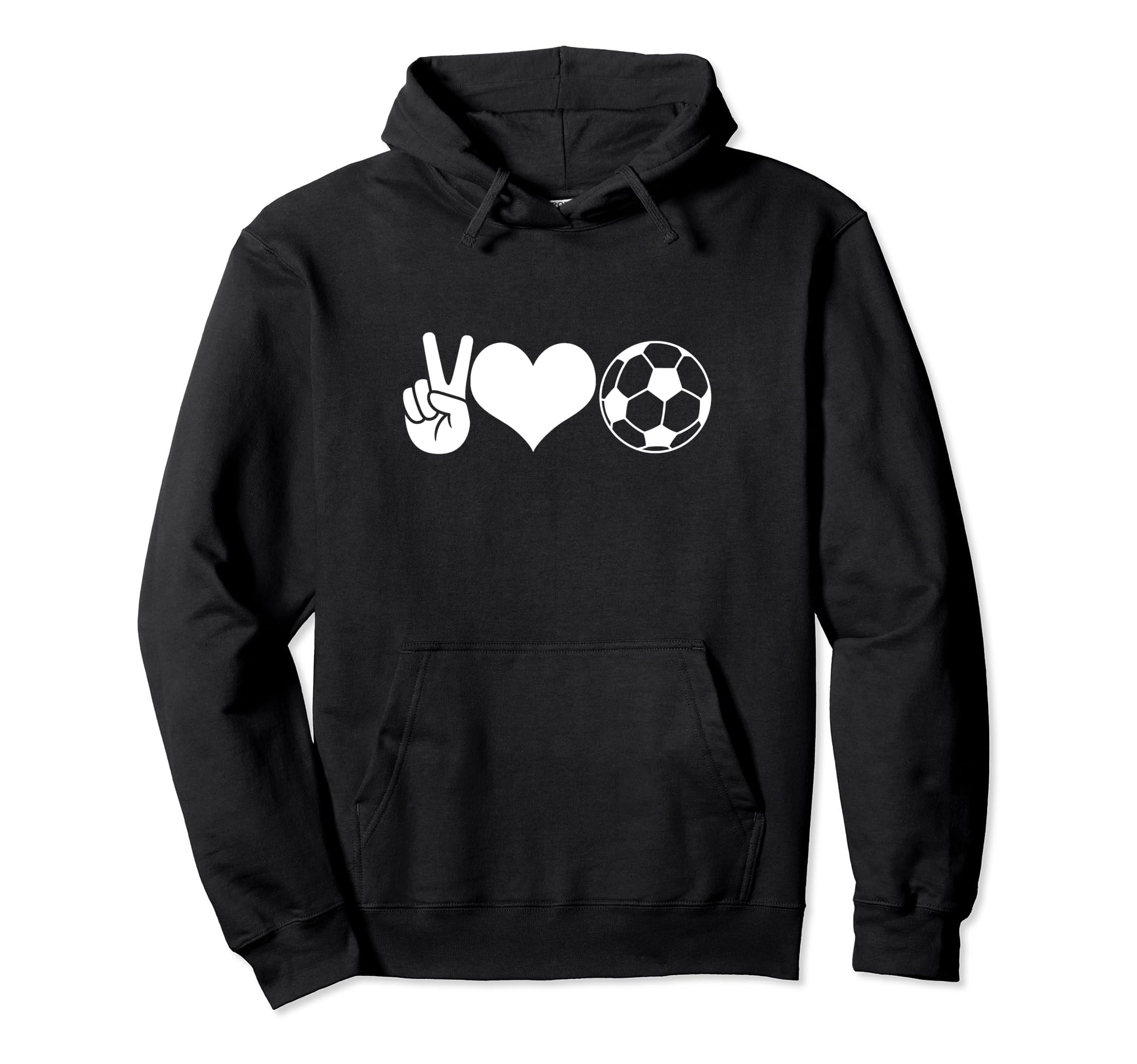 Soccer Peace Love Soccer Player Hoodie - Casual Everyday Wear for Adults