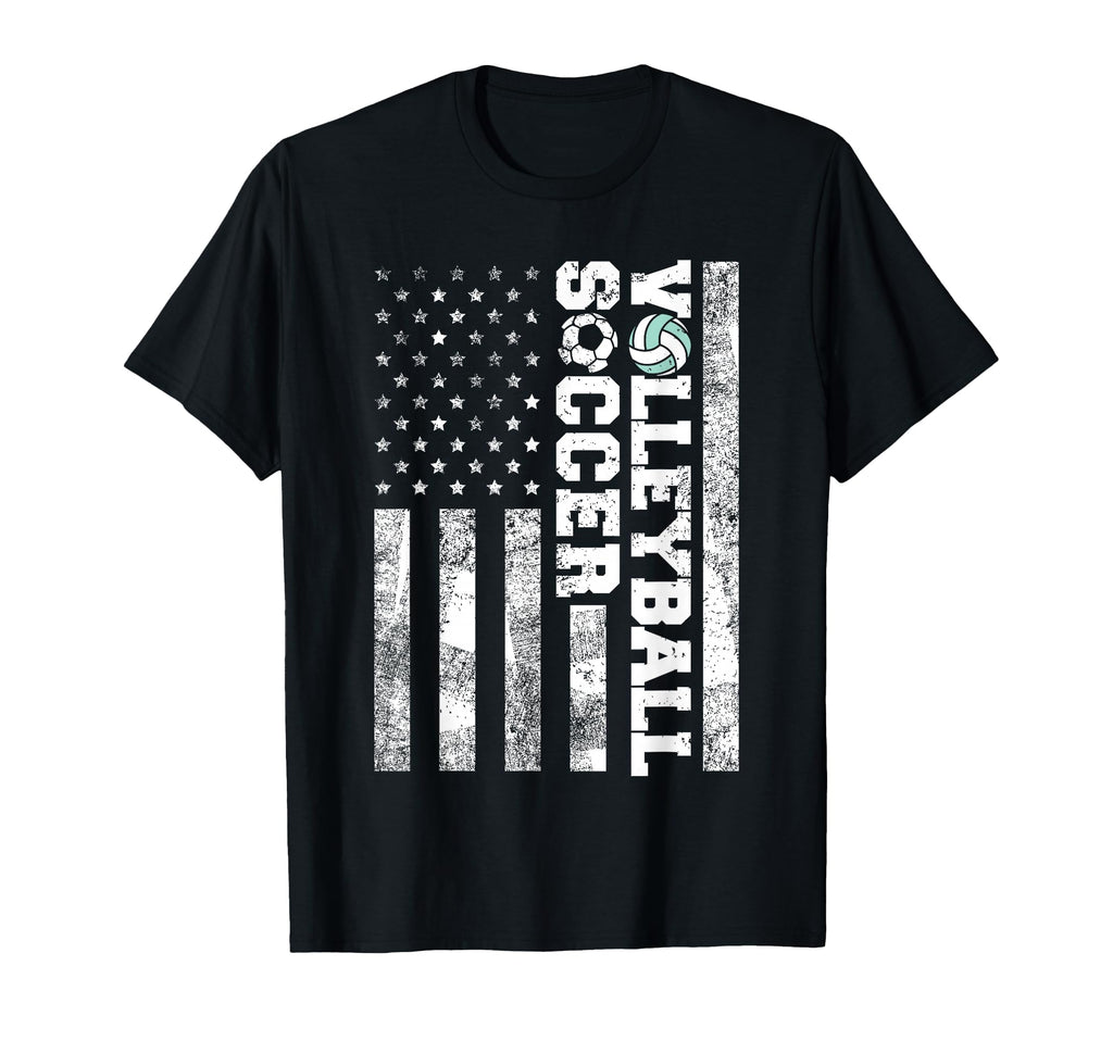 American Distressed Flag Funny Soccer T-Shirt - Streetwear Style Unisex