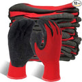 Evridwear Crinkle Latex Rubber Hand Coated Safety Work Gloves for Men Women General Multi Use Construction Warehouse Gardening Assembly Landscaping (XS-Size) 12 Pairs Pack