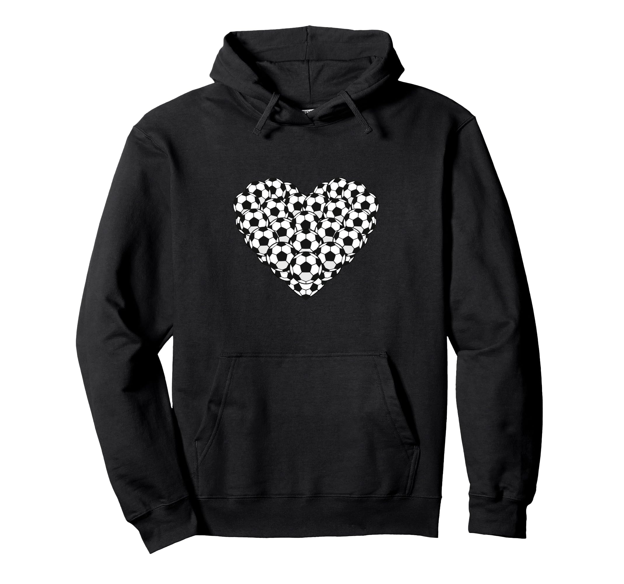 Heart Shaped Soccer Ball Pattern Hoodie - Streetwear Style Unisex