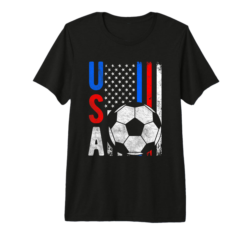 Usa Flag Soccer Tournament Tri Blend T-Shirt - Novelty Apparel for Adults