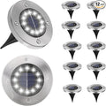Solar Lights Outdoor Waterproof, 12 Packs Bright Solar Ground Lights with Updated 12 LEDs, Solar Garden Lights Landscape Lights for Pathway Walkway Driveway Patio Yard Deck Lawn Decor (Cold)