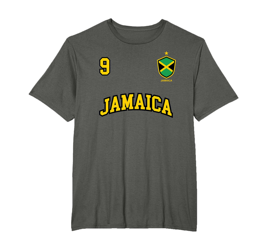 Jamaica Team Sports Number 9 Soccer T-Shirt - Minimalist Print Men Women