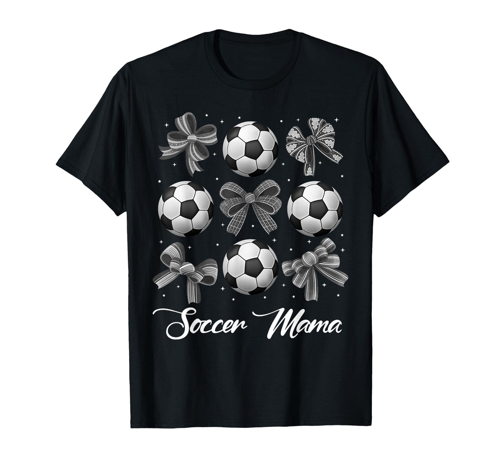 Soccer Mama Football Bow Decor Stars T-Shirt - Custom Art Print Men Women