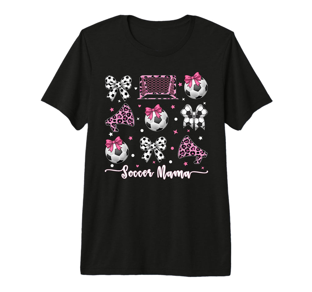 Coquette Bow Soccer Mom Mothers T-Shirt - Fun Novelty Design for Adults