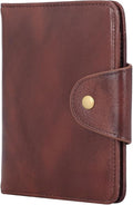 Real Leather Wallet Functional RFID Bifold Passport Holder Travel (Coffee)