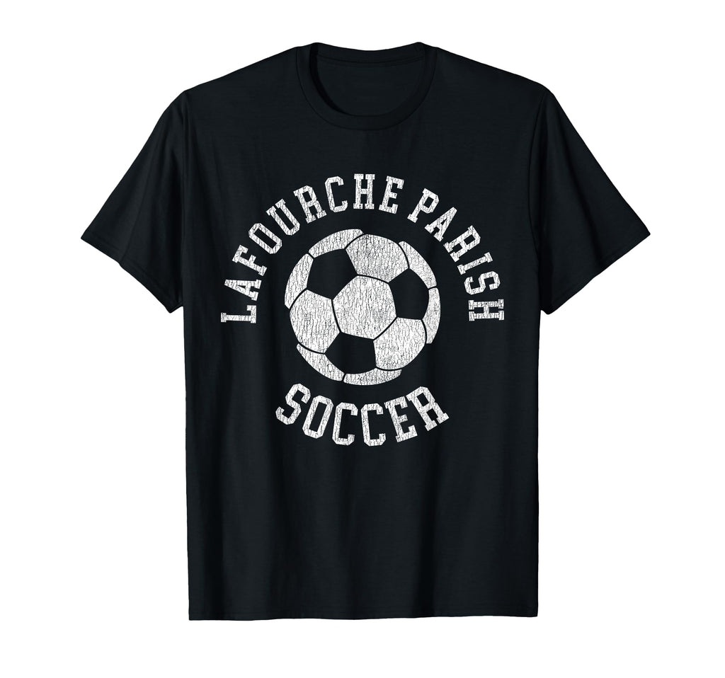 Lafourche Parish Soccer Distressed 90S T-Shirt - Graphic Print Unisex