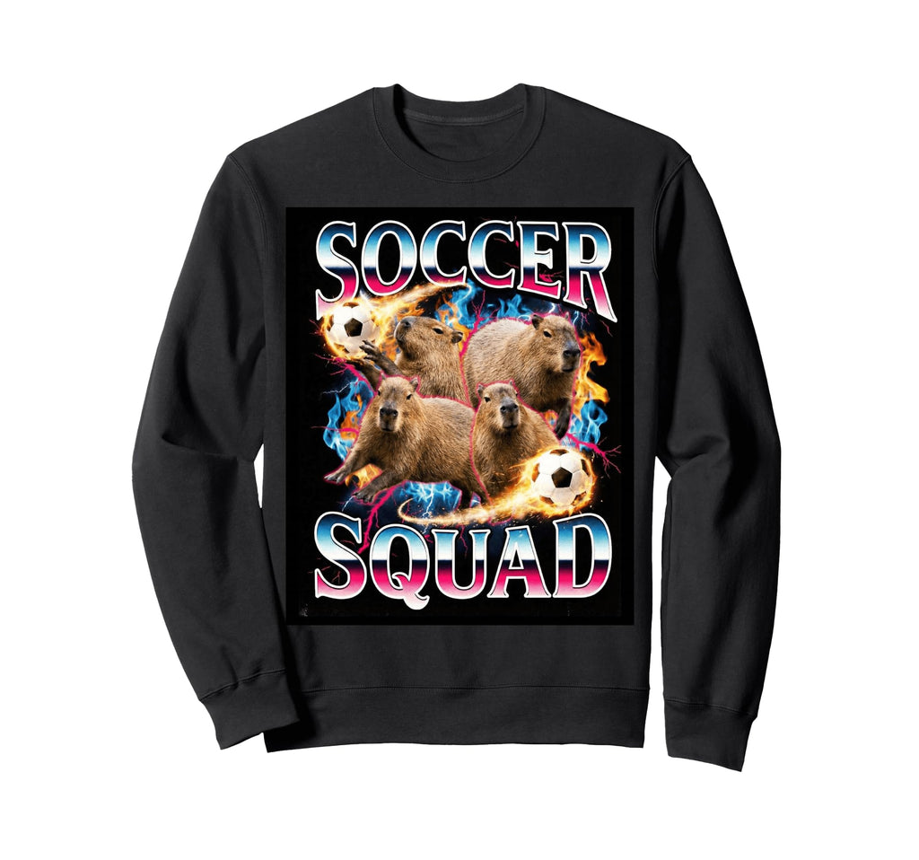 Soccer Squad Capybara Meme Ironic Sweatshirt - Aesthetic Graphic Men Women