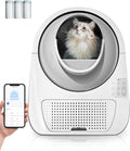 CATLINK Self Cleaning Automatic Litter Box for Cats 3.5~22lbs-APP Control,Double Odor Removal-Extra Large with 40 Liners&1 Carbon Filter Box Included -Smart Robot Cat Litter Box (New Version)