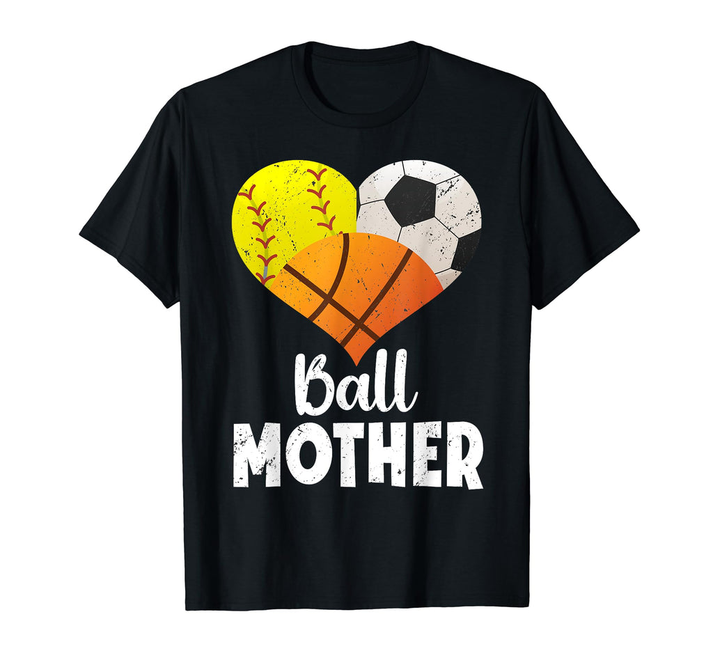 Ball Mother Heart Softball Soccer T-Shirt - Aesthetic Graphic for Adults