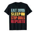 Eat Sleep Stop Goals Repeat T-Shirt - Unique Graphic for Adults