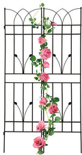 2 Pack Metal Garden Trellis 71" Black Fence Rustproof Garden Trellis for Climbing Plants Support Roses Flower Outdoor Lawn, Black