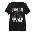 Living Life One Save Time Ice Hockey T-Shirt - Unique Graphic Men Women