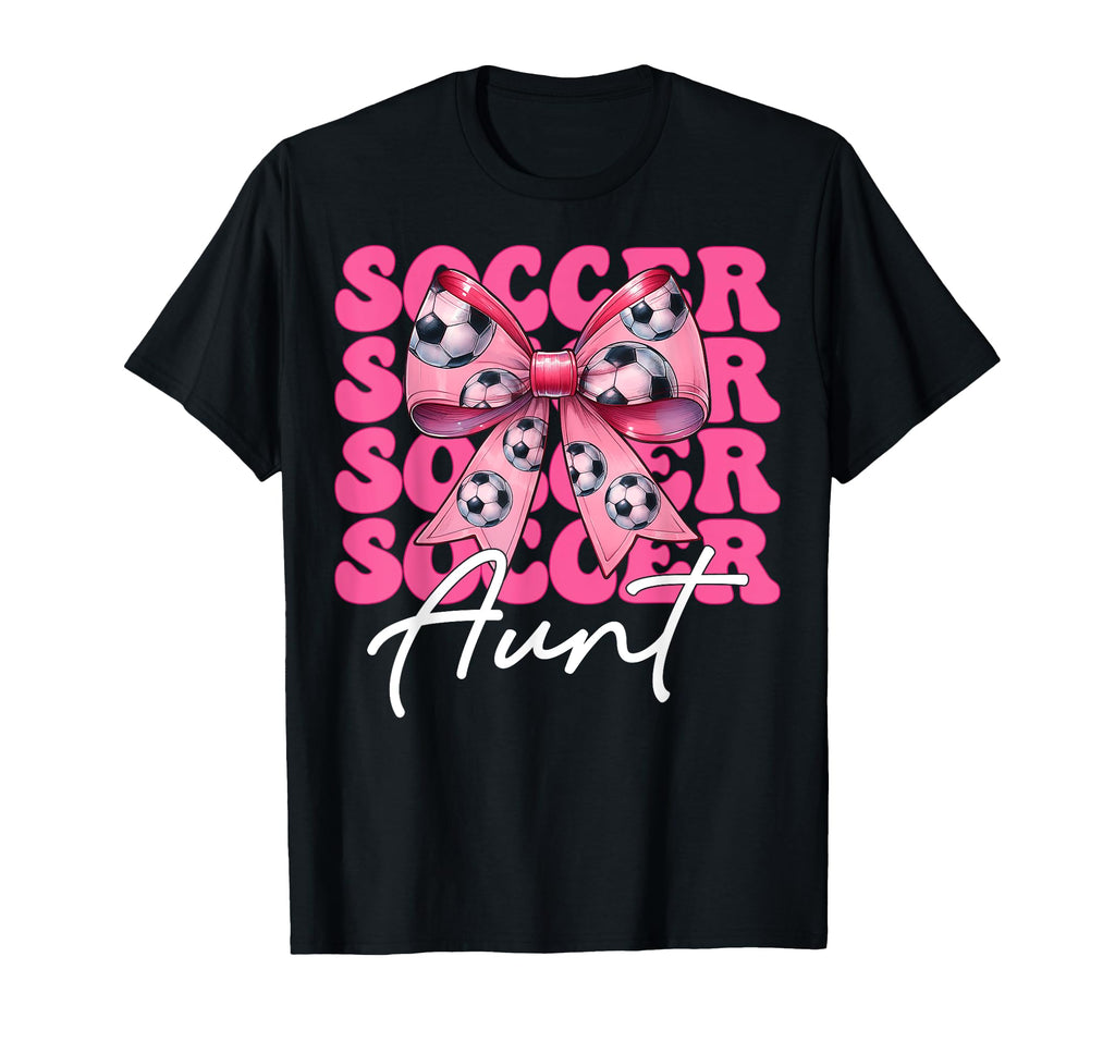 Womens Coquette Bow Ribbon Soccer T-Shirt - Casual Everyday Wear Men Women