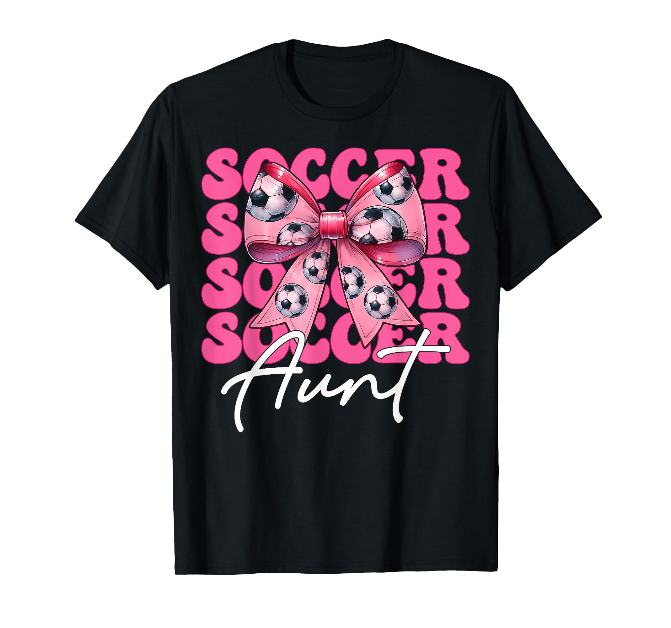 Womens Coquette Bow Ribbon Soccer T-Shirt - Casual Everyday Wear Men Women