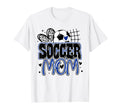 Blue Soccer Heartleopard Soccer Mom T-Shirt - Custom Art Print Men Women