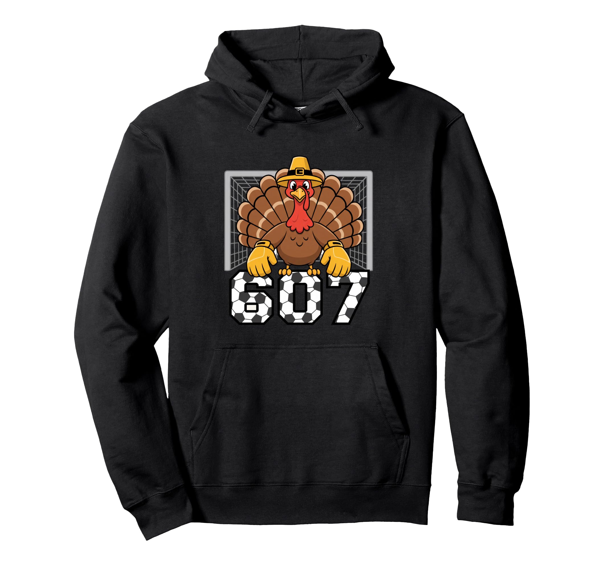 607 Turkey Goalie Funny Thanksgiving Hoodie - Minimalist Print Unisex