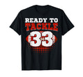 Football 33Rd Birthday Player Tackle T-Shirt - Novelty Apparel for Adults