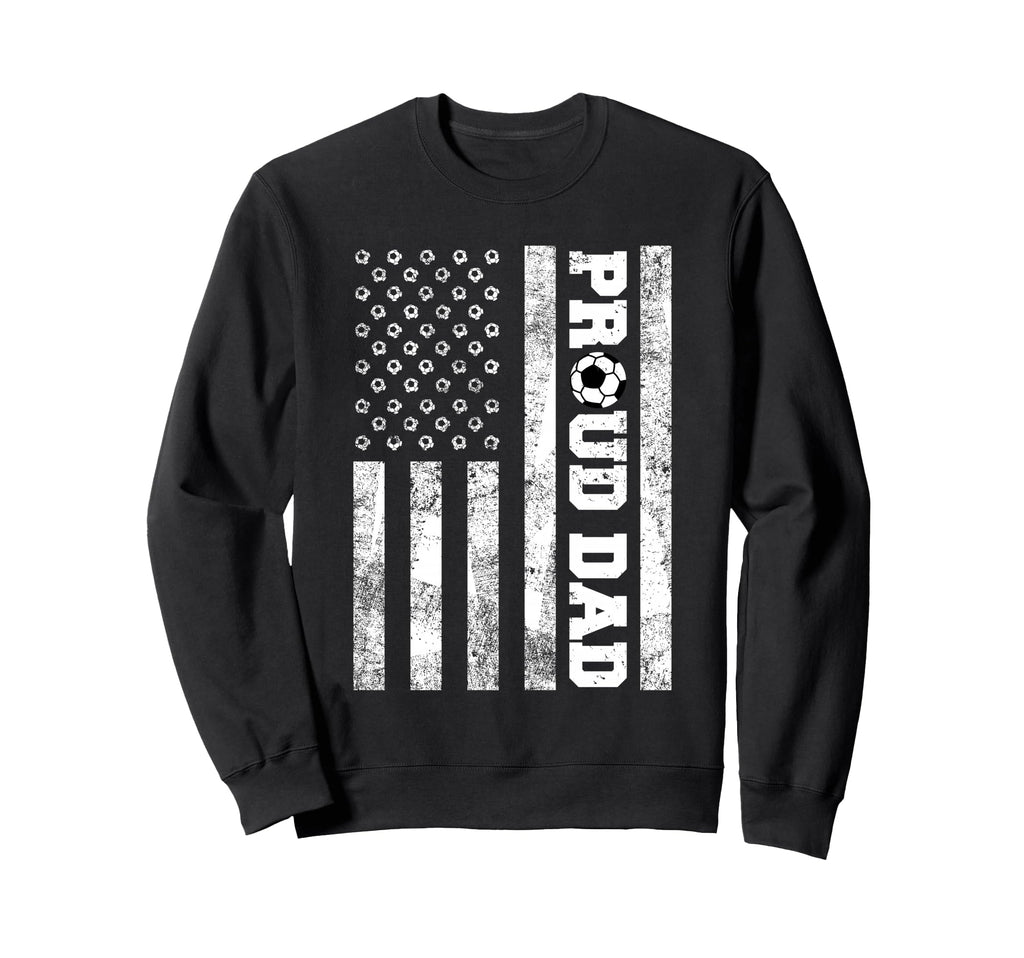 Proud Dad American Distressed Flag Sweatshirt - Aesthetic Graphic Unisex