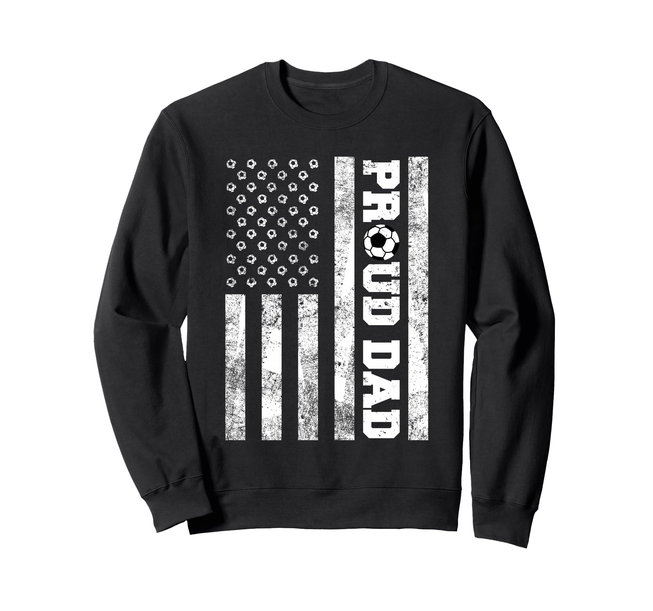 Proud Dad American Distressed Flag Sweatshirt - Aesthetic Graphic Unisex
