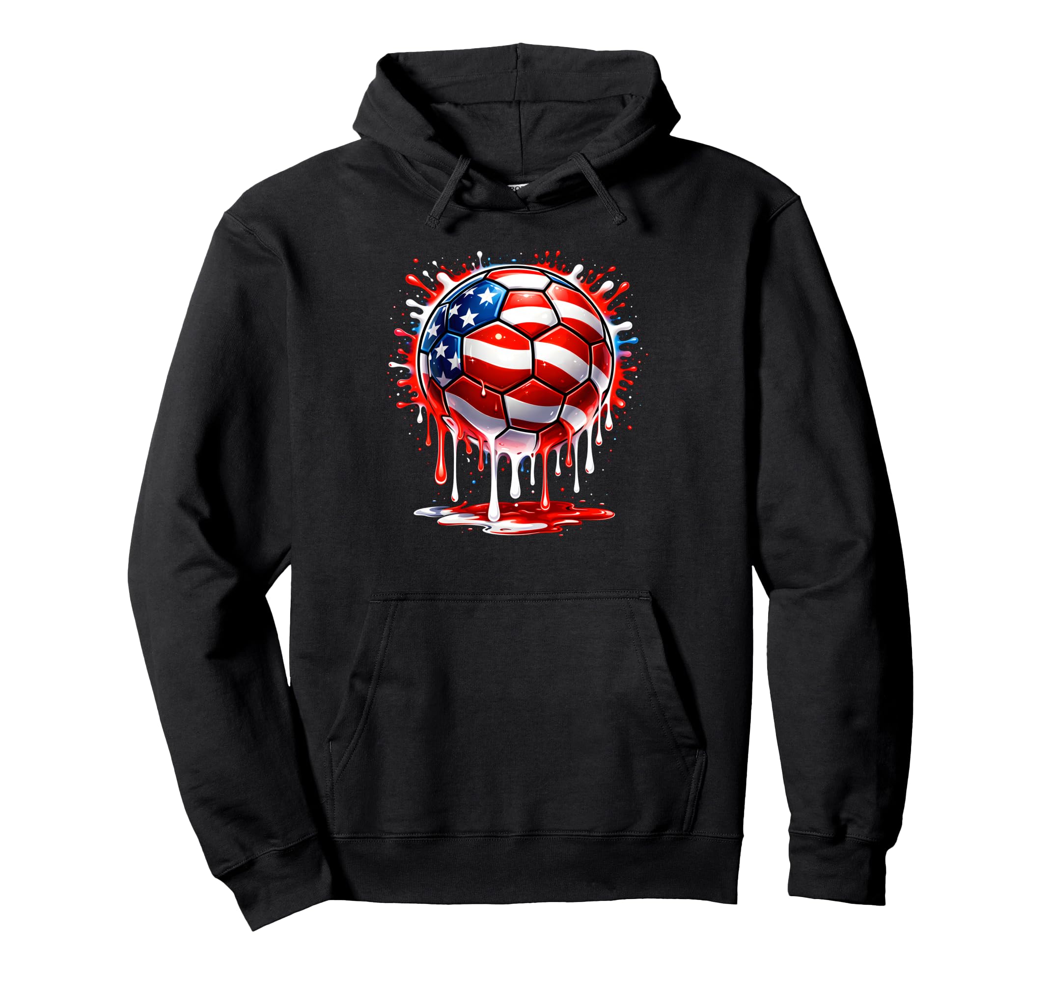 Soccer Drip American Flag 4Th July Hoodie - Casual Everyday Wear Men Women