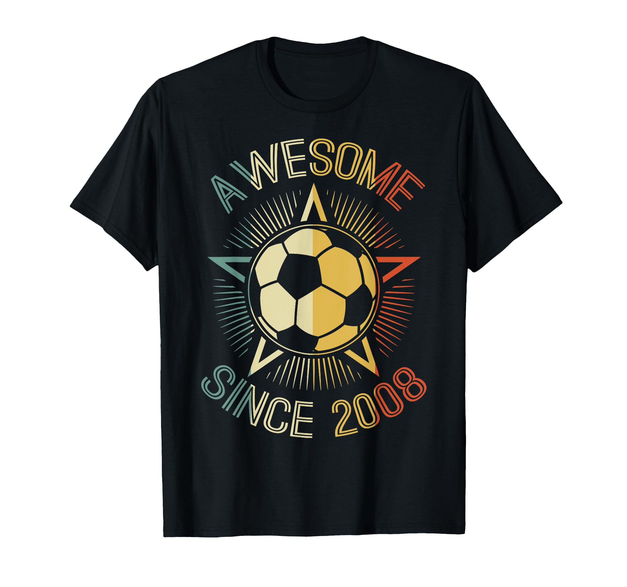 Awesome Since 2008 Soccer Birthday T-Shirt - Streetwear Style Men Women