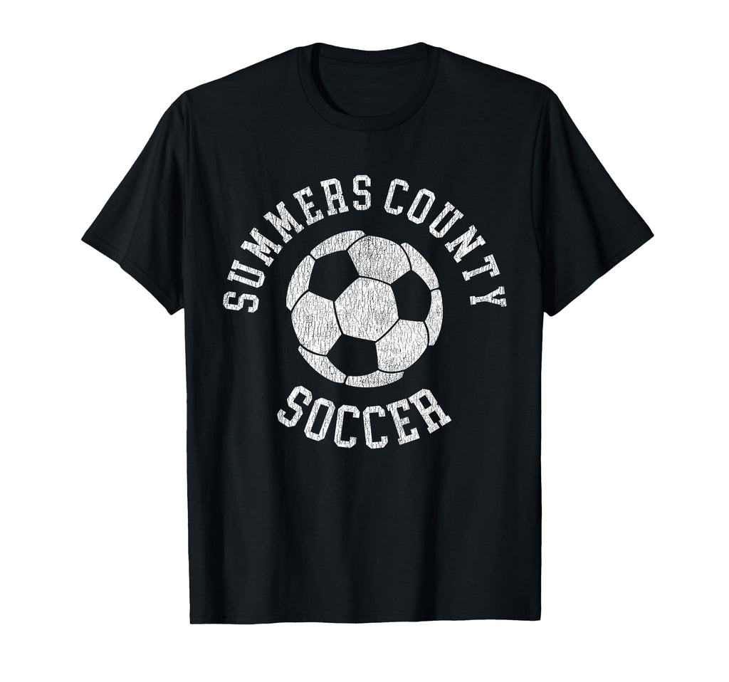 Summers County Soccer Distressed 90S T-Shirt - Novelty Apparel for Adults