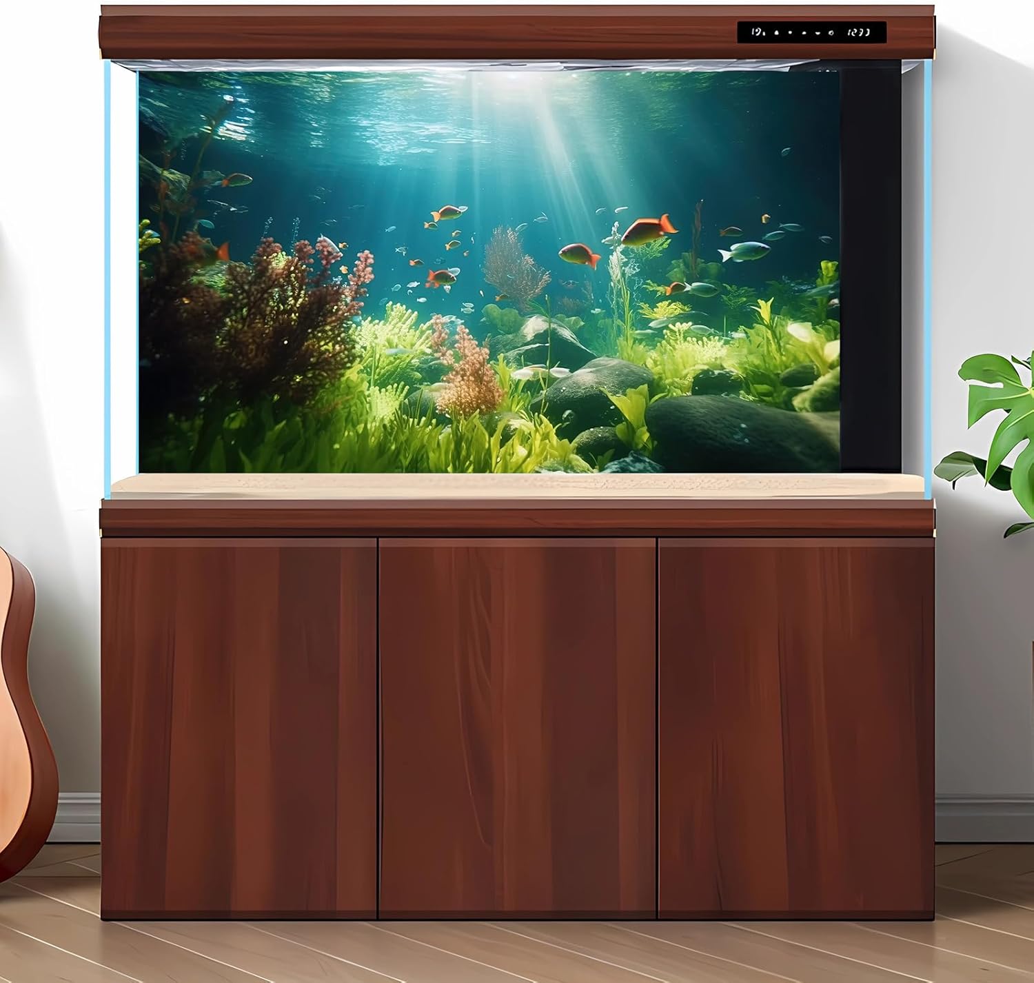 Fish Tank Background Underwater Aquarium Background Under The Sea Aquatic Plants Fish Tank Backgrounds Ocean Floor Rock Terrarium Wallpaper Tropical Fish Aquarium Reptile Tank Backgrounds 72x18in