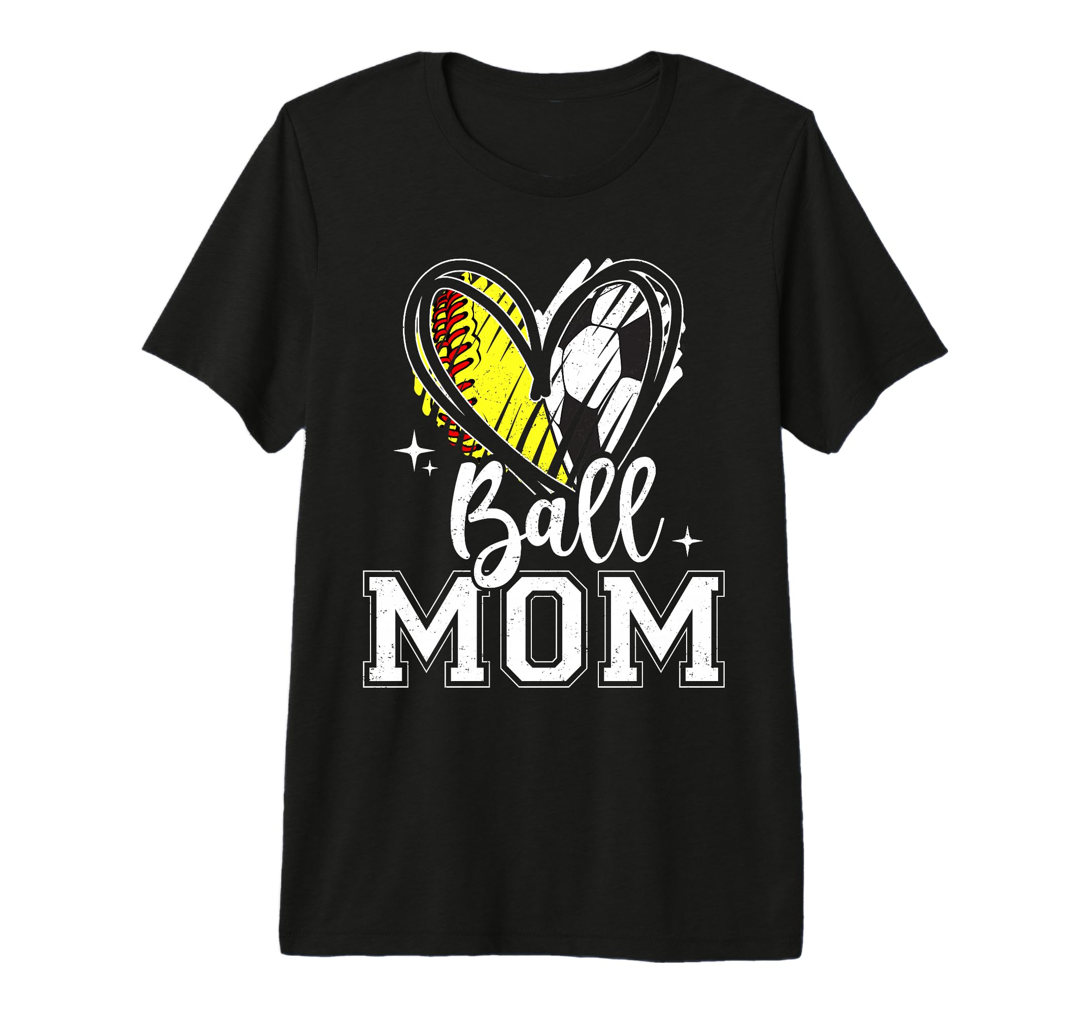 Ball Mom Softball Soccer Ball Heart T-Shirt - Unique Graphic for Adults