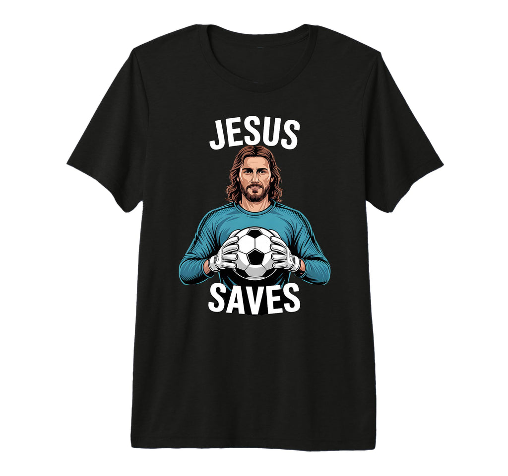 Funny Jesus Football Soccer T-Shirt - Fun Novelty Design Men Women