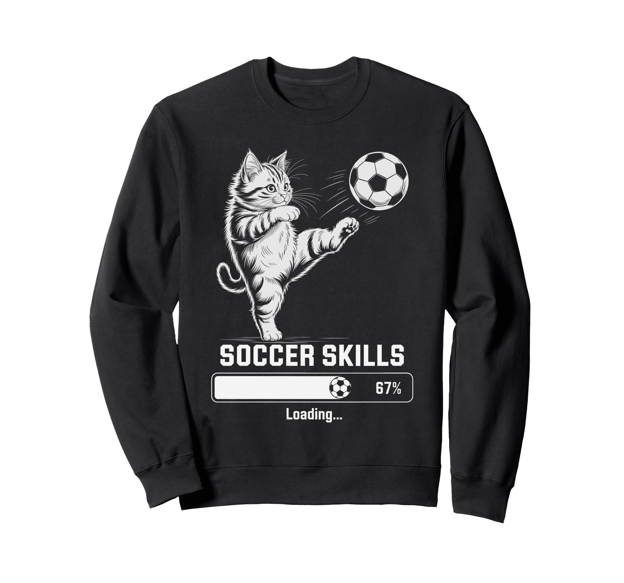 Kawaii Soccer Skills Loading Cat Mom My Sweatshirt - Trendy Graphic Unisex