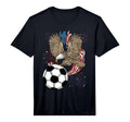 Soccer 4Th July Eagle Usa Flag T-Shirt - Casual Everyday Wear Unisex