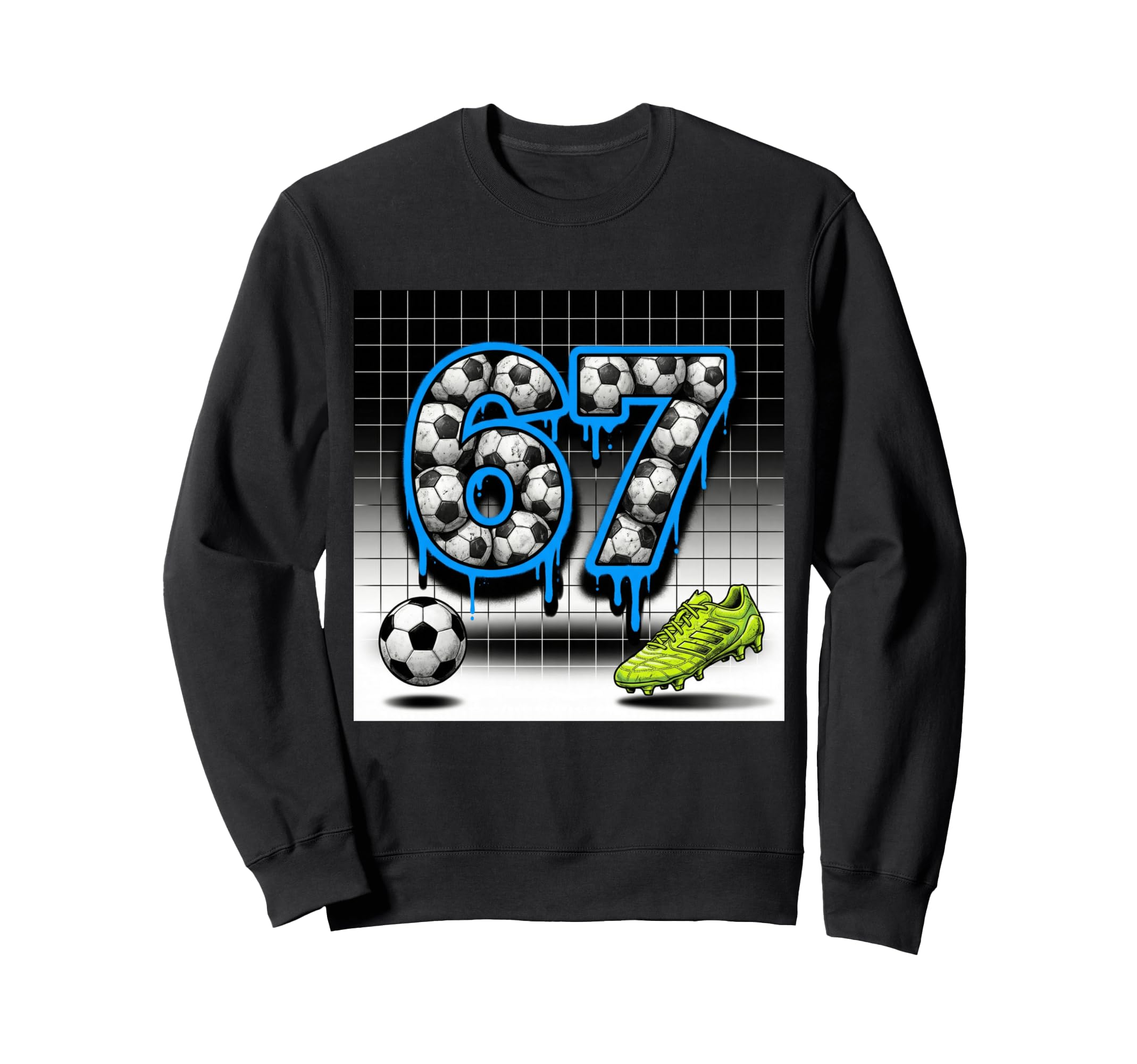 67 Soccer Ball Goalie Net Gloves Players Sweatshirt - Graphic Print Unisex