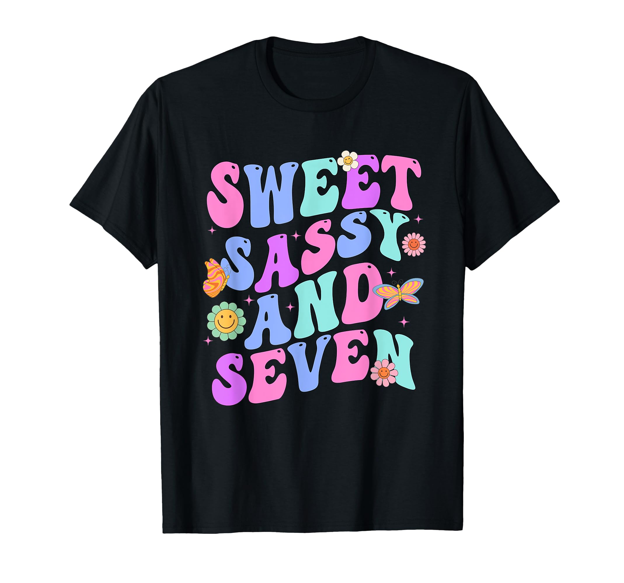 Groovy Flower Sweet Sassy And Seven 7Th T-Shirt - Trendy Graphic Men Women