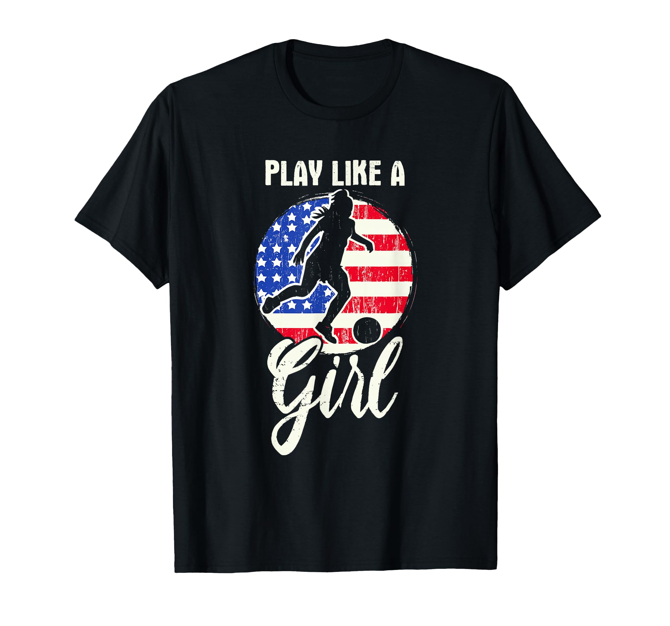 Usa Play Like Soccer Usa Flag Football T-Shirt - Novelty Apparel Men Women