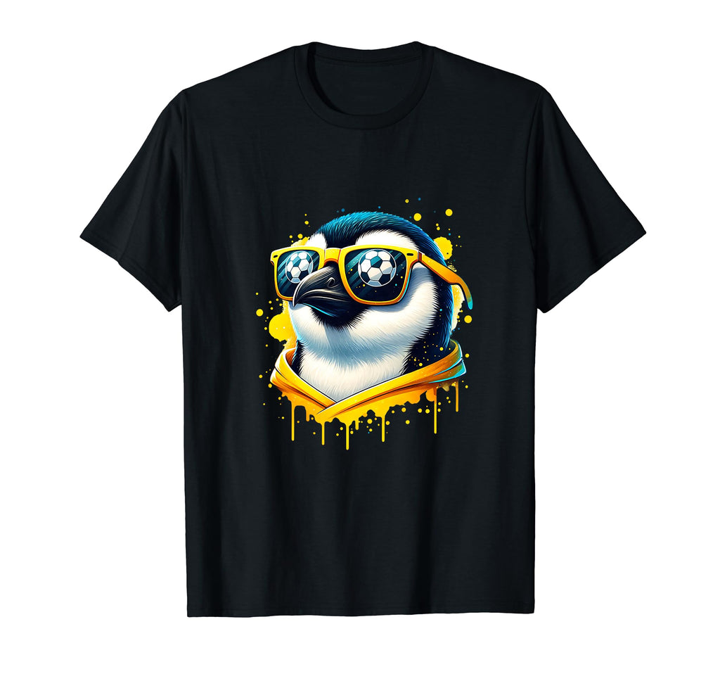 Penguin Soccer Player Fan Champion T-Shirt - Custom Art Print Men Women