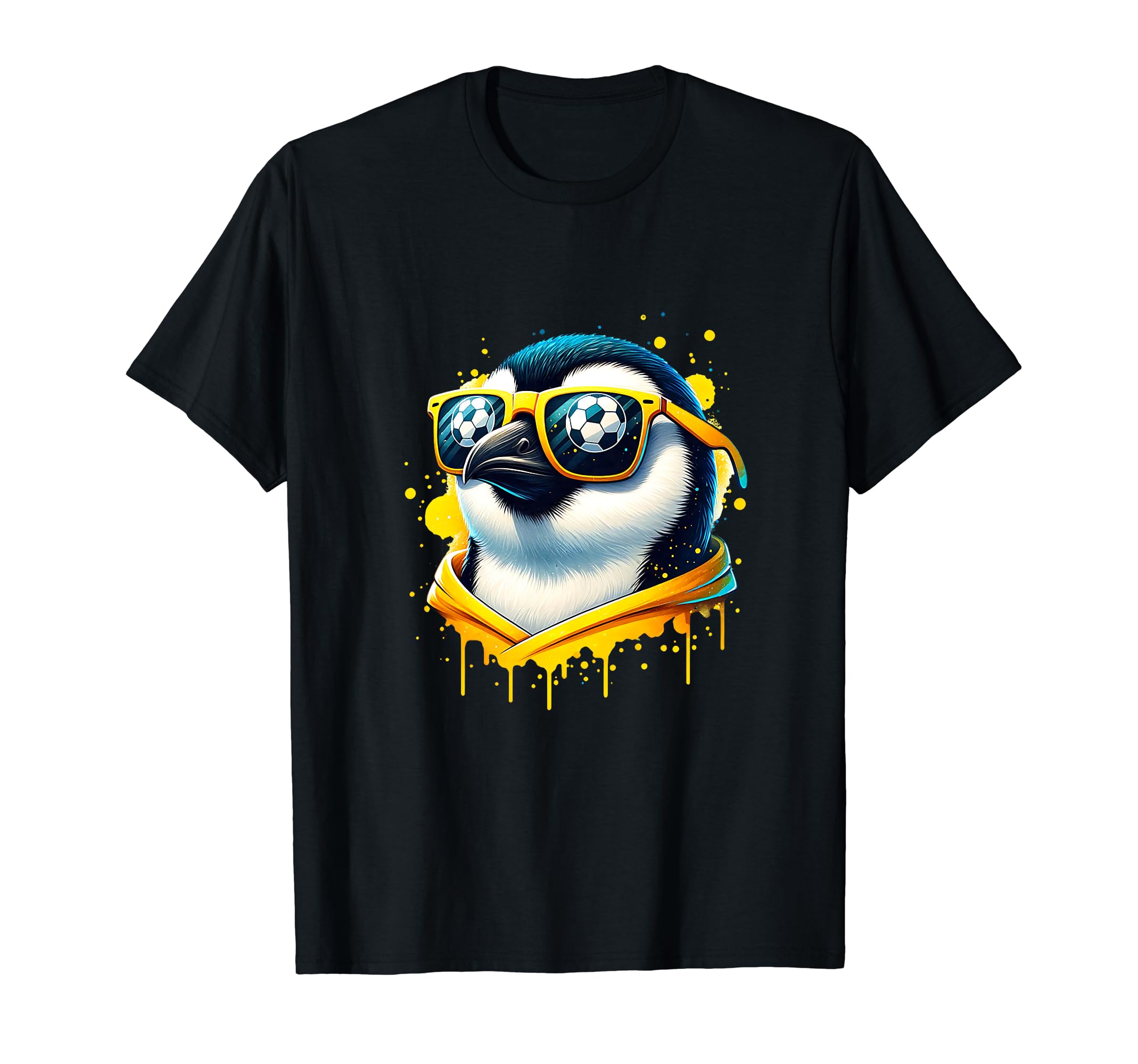 Penguin Soccer Player Fan Champion T-Shirt - Custom Art Print Men Women
