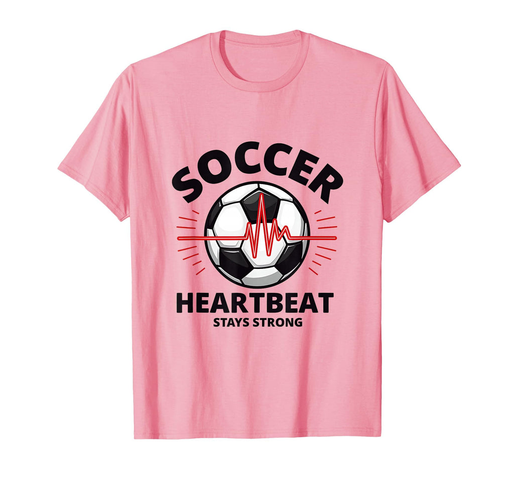 Soccer Heartbeat Stays Strong Athletic T-Shirt - Trendy Graphic Unisex
